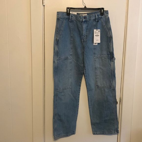Zara Denim - Zara NWT the worker straight leg jeans in medium blue Size 8 Tall